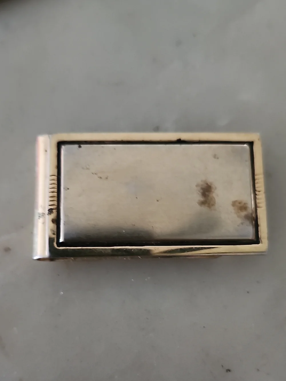 Vintage Gold Tone Rectangular Money Clip